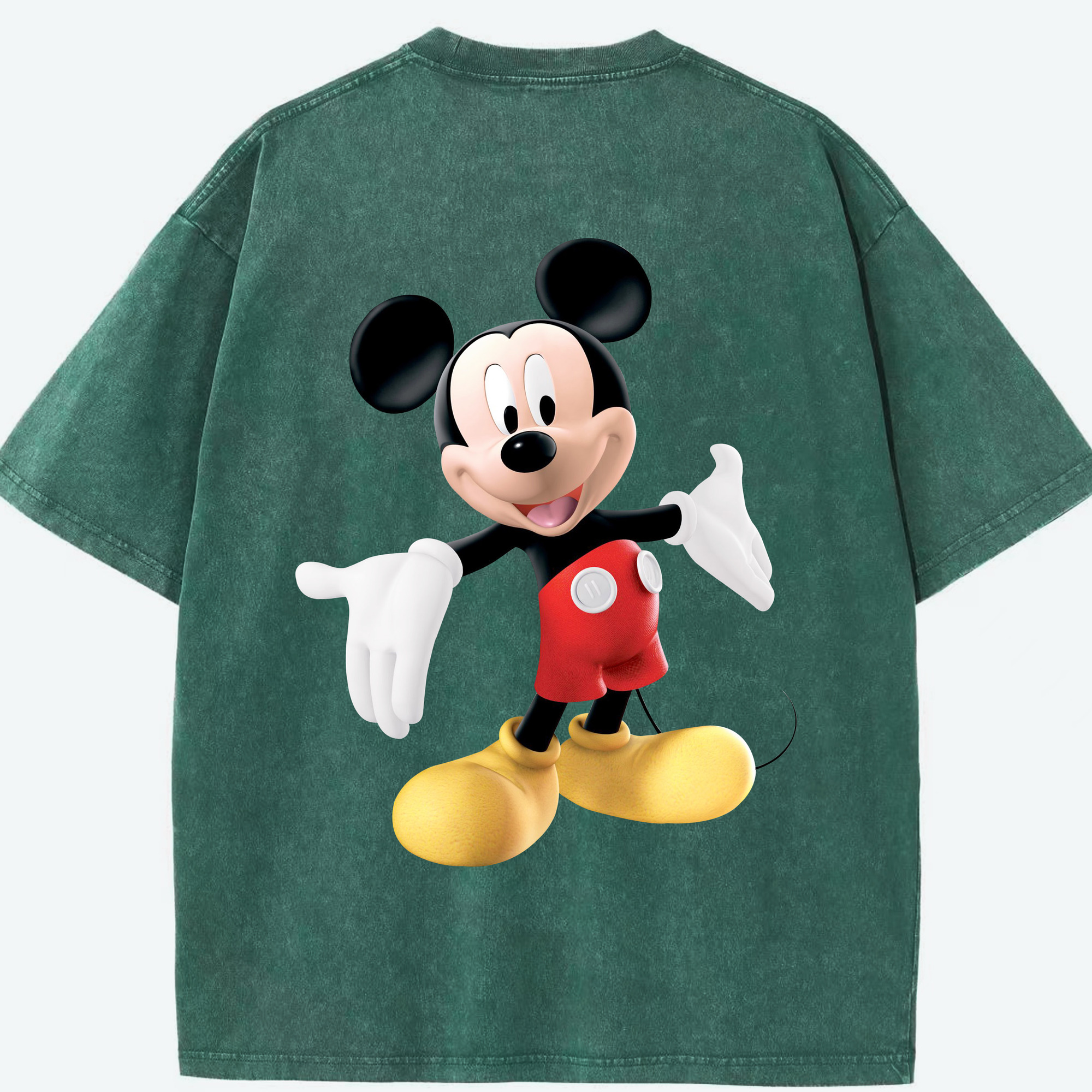 （画像用） ミッキーマウス Mickey Mouse 綿100% ヴィンテージ風 半袖Tシャツ（背面プリント）